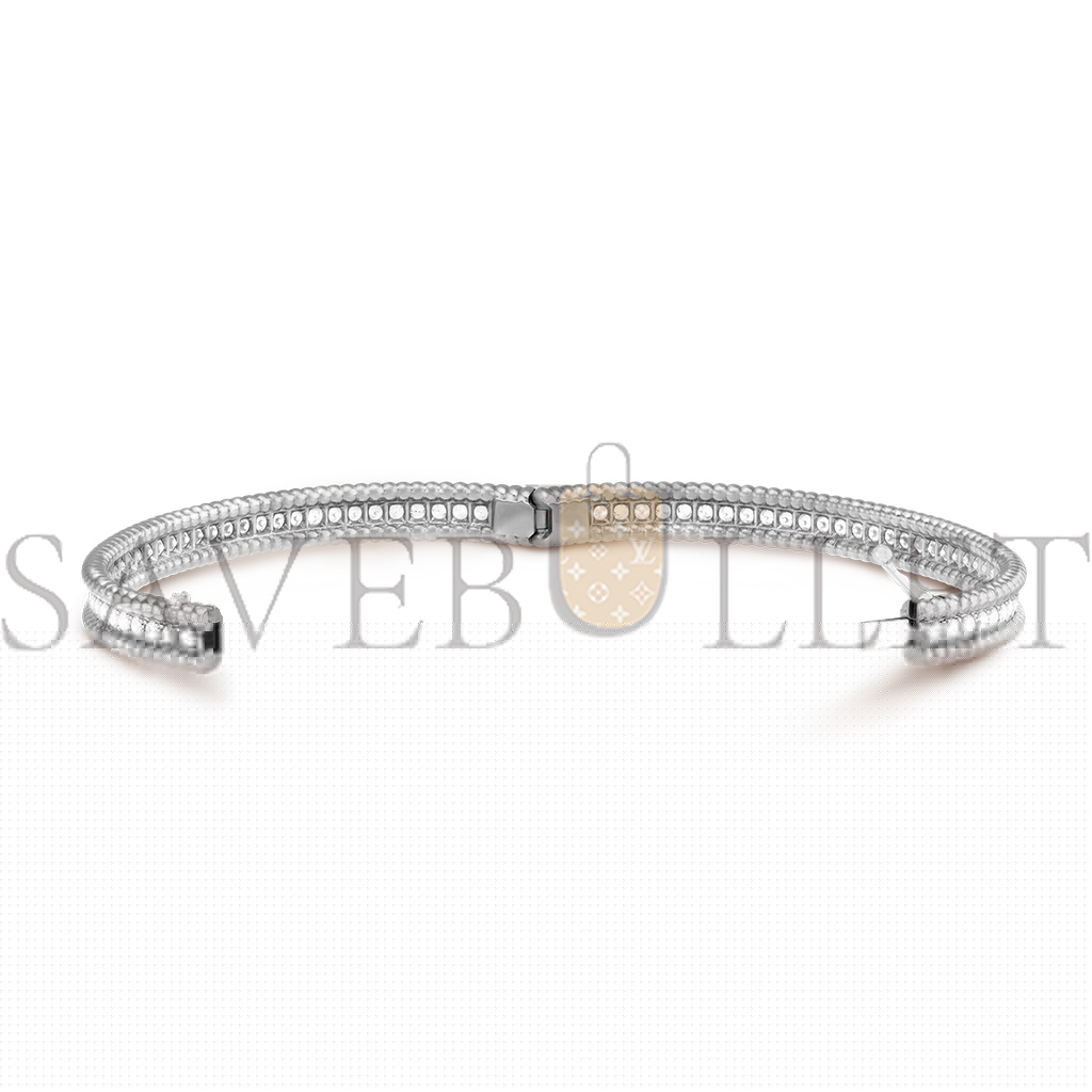 V*N CL*F arpels perlÉe diamonds bracelet, 1 row, medium model - white gold, diamond  vcarp27j00